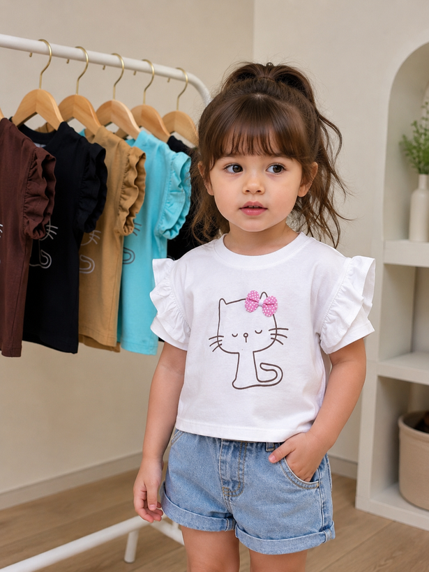 کراپ دخترانه بچگانه سایز ۴۰ و ۴۵