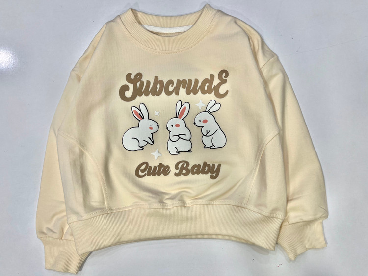 بلوز دورس دو نخ بچگانه طرح خرگوش Cute Baby (مدل لش و باکسی)