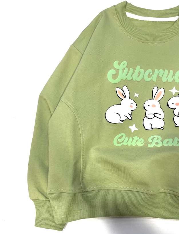 بلوز دورس دو نخ بچگانه طرح خرگوش Cute Baby (مدل لش و باکسی)